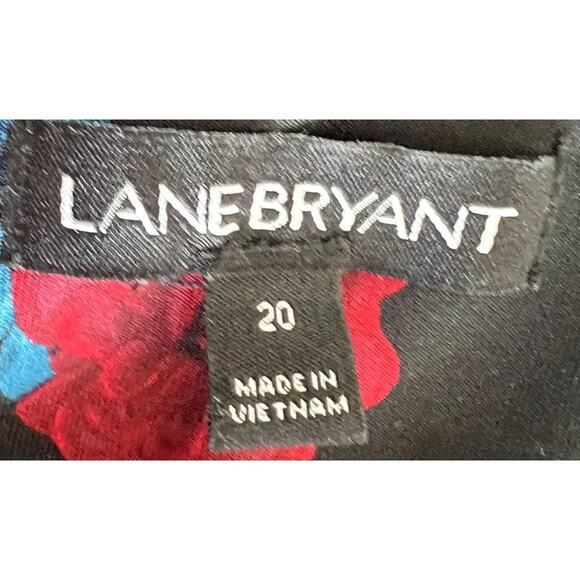 Lane Bryant Fit & Flare Dress Women 20 Retro Pin Up Short sleeves Roses Floral - Picture 4 of 11